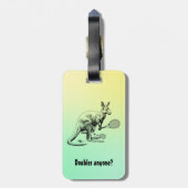 誰かダブルスか？カンガルーテニス選手 ラゲッジタグ (裏面縦)