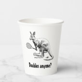 誰かダブルスか？カンガルーテニス選手 紙コップ (正面)