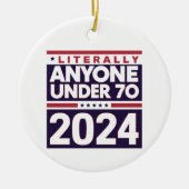 誰か他の人でいい 2024 大統領 アメリカ大統領選挙 セラミックオーナメント (正面)