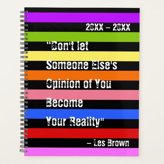 誰か他の人の意見はあなたの現実ではない – 虹 プランナー手帳 (正面)