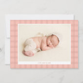 誰か会うのが楽しい2フォトベビーガール誕生 案内状 (裏面)