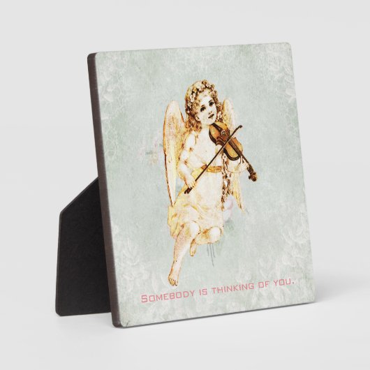 誰か君の考え天使のバイオリン遊を好む フォトプラーク (正面)