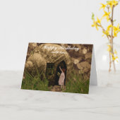 誰か家に? カード (黄色い花)