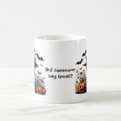 誰か治療って言った?魔女の帽子にかわいい犬 コーヒーマグカップ (中央)