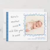 誰か甘い出会い2フォト男の赤ちゃん誕生 案内状 (正面)