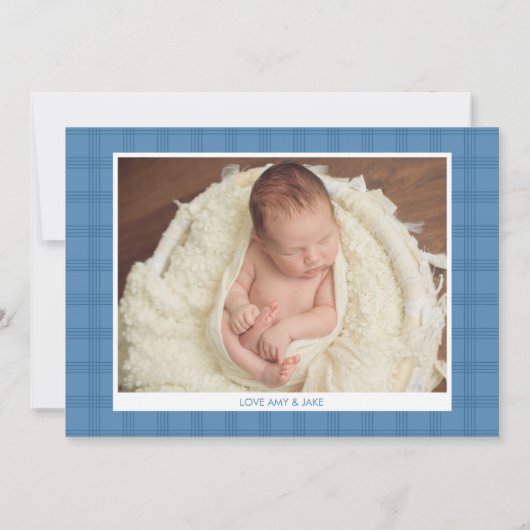 誰か甘い出会い2フォト男の赤ちゃん誕生 案内状 (裏面)