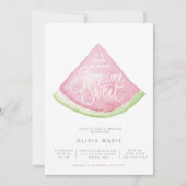 誰か甘い水の色のスイカのシャワーデザイン 招待状 (正面)