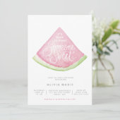 誰か甘い水の色のスイカのシャワーデザイン 招待状 (スタンド正面)