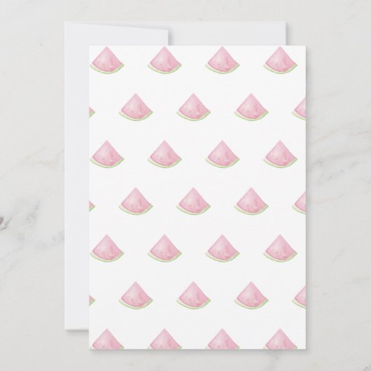 誰か甘い水の色のスイカのシャワーデザイン 招待状 (裏面)