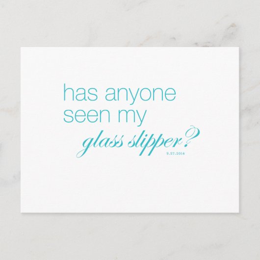 誰か私のガラスのスリッパを見た？ ポストカード (正面)