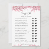 誰か花嫁または花婿の花を推測するブライダルシャワーゲーム シーズンカード (正面)