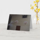 「誰か、バスケットボールをやるか?」 誕生日カード カード (黄色い花)