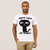 誰があなたの猫パパ? メンズTシャツ Tシャツ (正面フル)