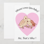 誰があなたを愛しているベビー?フールバレンタインの赤ちゃんシャワー シーズンカード (正面/裏面)