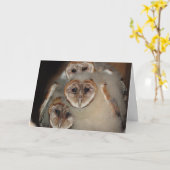 「誰がいるの?」 バーンフクロウのグリーティングカード カード (黄色い花)