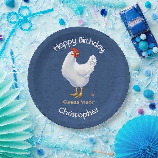 誰がおもしろい鶏糞を白い鶏にするのか ペーパープレート (パーティー)