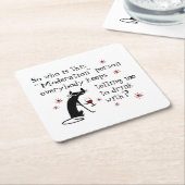 誰がこのモデレーションワインおもしろい引用文 スクエアペーパーコースター (アングル)