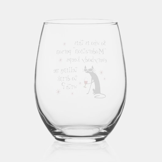 誰がこのモデレーションワインおもしろい引用文 ステムなしワイングラス (裏面)