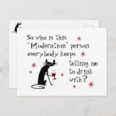 誰がこのモデレーションワインおもしろい引用文 ポストカード (正面/裏面)