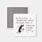 誰がこのモデレーションワインおもしろい引用文 マグネット (正面/裏面)