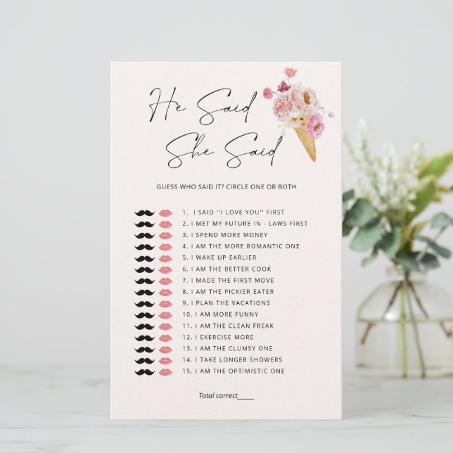 誰がアイスクリームフローラブライダルシャワーゲーム (スタンド正面)