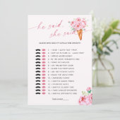 誰がアイスクリームブライダルシャワーゲーム 招待状 (スタンド正面)