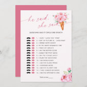 誰がアイスクリームブライダルシャワーゲーム 招待状 (正面/裏面)