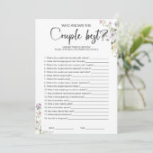 誰がカップルの最高のブライダルシャワー 招待状 (スタンド正面)