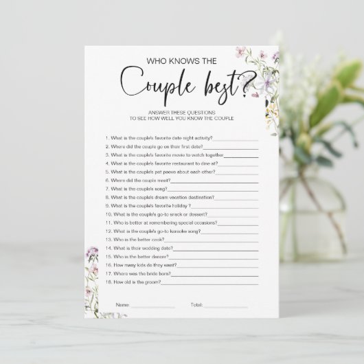 誰がカップルの最高のブライダルシャワー 招待状 (スタンド正面)