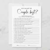 誰がカップルの最高のブライダルシャワー 招待状 (正面)