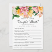 誰がカップルを一番よく知っている? ブライダルシャワーゲームの招待状 招待状 (正面)