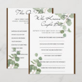 誰がカップルを一番よく知っている? ブライダルシャワーゲーム エンクロージャーカード (正面/裏面)