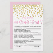 誰がカップル最高のピンク金ゴールドブライダルゲームを知っている (正面/裏面)