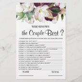 誰がカップル最高のブルゴーニューフローラブライダルゲームを知っている (正面)