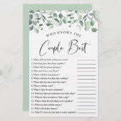 誰がカップル緑のシャワー最高のゲームを知っている (正面/裏面)