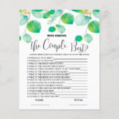 誰がカップル緑の最高のブライダルゲームを知っている (正面)