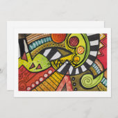 誰がキュービストのナイフでトマトを切った？ 招待状 (正面/裏面)