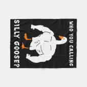 誰がグースジム間抜けミームと呼んおもしろいだ フリースブランケット (正面(横))