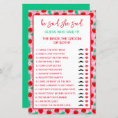 誰がゲームを言ったかを推測するイチゴの花嫁または花婿 (正面/裏面)