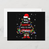 誰がサンタを必要とするときグラマ シーズンポストカード (正面/裏面)