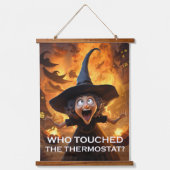 誰がサーモスタットに触れたの? 吊り下げ型タペストリー (正面)