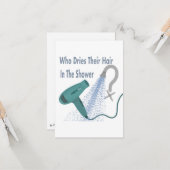 誰がシャワーで髪を乾かすの? カード (正面/裏面インサイチュ)