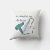誰がシャワーで髪を乾かすの? クッション (裏面)
