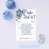 誰がシャワーゲームカードブルーフラワー チラシ (シングル)