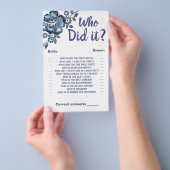 誰がシャワーゲームカードブルーフラワー チラシ (ハンドル)