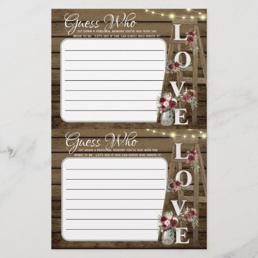 誰がシャワー素朴ゲームを当てる (正面)