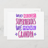 誰がスーパーヒーローを必要としているおじいちゃんがいる ポストカード (正面/裏面)