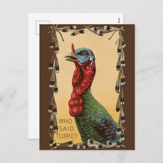 誰がトルコと言った???感謝状おもしろいはがき シーズンポストカード (正面/裏面)
