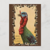 誰がトルコと言った???感謝状おもしろいはがき シーズンポストカード (正面)