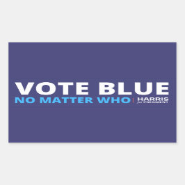 誰がハリス大統領に投票しても青に投票する 長方形シール